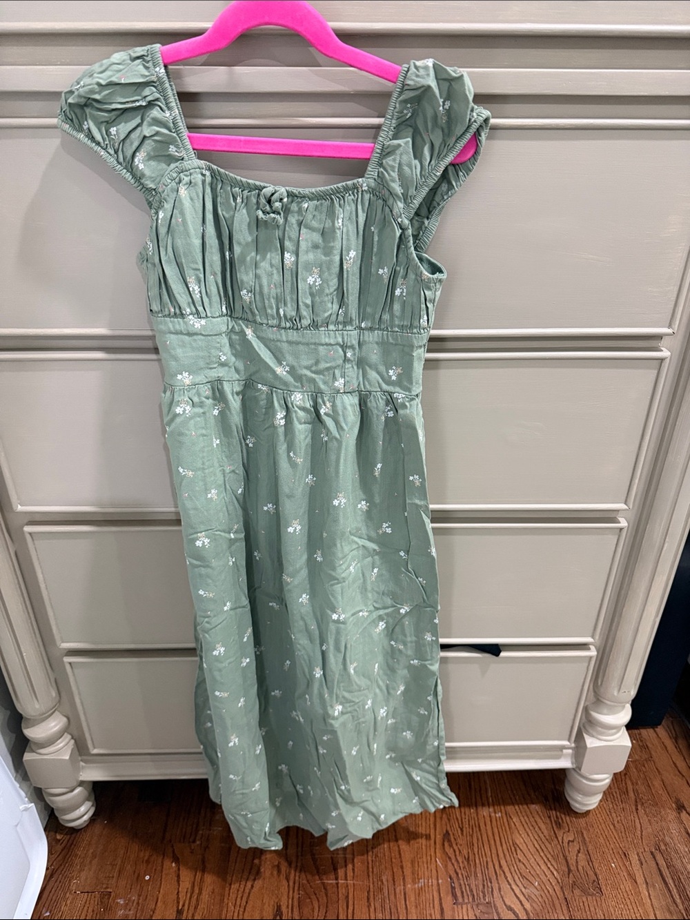 SO Mint Green Floral Ruffled Sundress